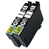 EPSON エプソン IC62 (BK/ブラック)【2本セット】 最新 互換 インクカートリッジ クリップ 62 IC62 62BK IC62BK ICBK62 ICBK62A1 純正と併用可能 (対応機種: PX-203 204 205 403A 404A 434A 503A 504A 603F 605F 675F)【STAR JET製】