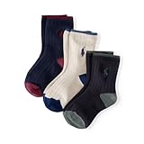 ポロ ラルフローレン リブド・クルーソックス・3足セット[マルチ](男の子3～7歳用)4～7(16～18cm)? [並行輸入品]