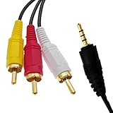Hjiopkul 9メートル3.5mm ミニプラグ （オス）to 3RCA（オス）アダプター ステレオケーブル4極3.5mm端子ーRCAオーディオ&ビデオ端子変換ケーブル (9 M)