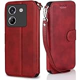 Xiaomi poco m7 pro 5g ケース 手帳型 通用 シャオミpocom7プロ5g ストラップケース シャオミ poco m7pro 5g SIMフリー 携帯カバー Xiaomipocom7pro5g 手帳 カバー カード ストラップ付き 手帳 適用 Cobeimisr CASE 軽量 薄型 薄型ケース ストラップ スマホケース ワインレッド