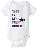 This is my first rodeo girl funny baby onesie blakenreag赤ちゃん男の子女の子服 カラー: ホワイト