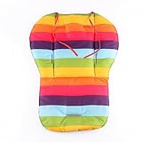 Yosoo　ユニバーサル　防水　ソフトベビーカークッション　レインボーストライプライナー　カーシート　ベビーサポート　厚いマット