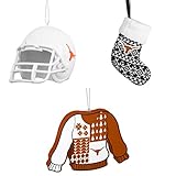 NCAAテキサスLonghorns ABSヘルメットOrnamentオーナメントストッキングニットFoam醜いセータークリスマスバンドル3パックby Forever Collectibles