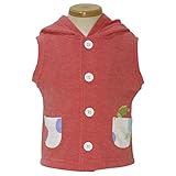 2018年 春物 はらぺこあおむし 裏毛 フード付き ベスト THE WORLD OF ERIC CARLE レッド◇95cm