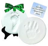 DELUXE Clay Hand Print & Footprint Keepsake Kit - Dries Stone Hard - No Bake - Air Drying (Makes 2 P
