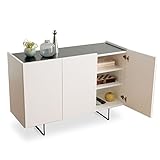 LOWYA （ロウヤ） 収納 ラック リビングボード 国産 スチール脚 天板化粧仕上げ 可動棚 コードリール付 サイドボード おしゃれ 幅120cm ホワイト 新生活