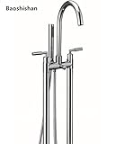 Brass faucet floor bathtub faucet freestanding chrome with handheld