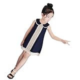(チェリーレッド) CherryRed 子供服 ワンピース 女の子 フォーマル ドレス 七五三 夏秋 可愛い 入園式 入学式 140 ネイビー