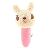 FUN fun (ファンファン） がらがら ニギニギ ステック うさぎ 日本製 11cm 中ピンク