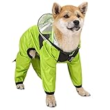 犬 レインコート 雨具 防水 防風 帽子付き 7サイズ 透明キャップ 4本足 小型犬 中型犬 大型犬 柴犬 トイプードル 軽量 通気 リード穴あり ゴム付き 汚れ防止 着脱簡単 散歩 梅雨対策