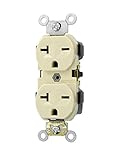 Leviton 5822-ICP 20-Amp, 250 Volt, Narrow Body Duplex Receptacle, Straight Blade, Commercial Grade, 
