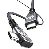 JavicTech L字 USB C 3.2 Gen 2x2 ケーブル 2M, 20Gbps USBC to USBC データコード, 4K Type-C モニターケーブル, L字型USB C 充電コード240W PD が iPhone 16 15 Pro、MacBook iPad, Galaxy S25/S24等Type-C各種対応