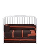 Baby Doll Bedding Solid Stripe Crib 4 Piece Bedding Set Brown/Orange [並行輸入品]