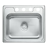 Sterling 14710-4-NA Middleton 25-inch by 22-inch Top-mount Single Bowl Kitchen Sink, Stainless Steel