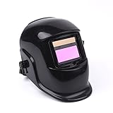 Hanbaili 溶接ヘルメット、ブラックヘルメットアルゴンアーク溶接保護マスクヘッドウェア調整可能なUV保護