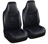 「国内企業販売」 シート カバー 前部 2座席 運転席 助手席 セット 合成 皮革 PU レザー シートカバー 普通 軽 自動車 汎用 (グレーライン)