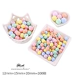 Mamimami Home 歯固め シリコーン製　ビーズ　12－15 - 20 mm キャンディー色　200個 噛がため　丸ビーズ　ネックレス　おしゃぶりホルダー　DIY 材料パッケージ [プラスチッ