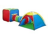 Kids Play Tent and Tunnel One Square Cubby-One Dome Cubby-One Tunnel 3 in 1 Children's Playground Gr