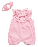 [Mikistory] ベビー服 新生児 80 女の子 セレモニー 半袖 ロンパース フォーマル 結婚式 ハーフバースデー 晴れ着 ピンク