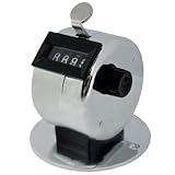 uxcell ポータブルラウンドベース　数取器 　ハンドタリーカウンター　　4桁　シルバートーン　リセッタリセット