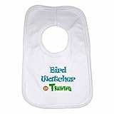 Bird Watcher in Training - Personalised Baby, Toddler Bib for Boys, Girls, Newborn Gifts - White by 