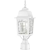 Nuvo Lighting 60/4927 Banyon One Light Post Lantern 100 Watt A19 Max. Clear Water Glass White Outdoo