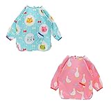 ベビー 食事エプロン 長袖 防水 2枚組