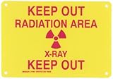 Brady 74907 Premium Fiberglass Radiation & Laser Sign, 7" X 10", Legend "Keep Out Radiation Area X-R