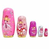 5点/セット木製Angel FairyロシアBabushka Matryoshka Nesting Dolls by completestore