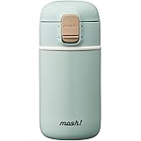 mosh! Doshisha Latte Mug Bottle, One-Touch, 12.2 fl oz (360 ml), With Locking Function, Vacuum Insulated, Cold Retention, Min