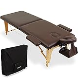 軽量 折りたたみ マッサージベッド キャスター付 キャリーバック (保証付き) ブラウン