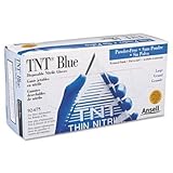 TNT Disposable Nitrile Gloves, Non-powdered, Blue, Large, 100 Gloves/Box [並行輸入品]