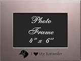 4x6 Brushed Metal Picture Frame-I love my Rottweiler-Silver by LXG, Inc.