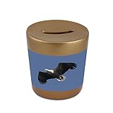 低角度のビューA Bald Eagle（ハクトウワシ）Golden Money Bank