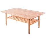 (OSJ)センターテーブル ローテーブル コーヒーテーブル 天然木 北欧 棚付き折り畳みテーブル 完成品(ナチュラル)