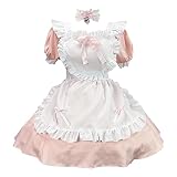 [vigerkar] 英国風 メイド服 ロング 黒白 ワンピース ハロウィン コスプレ衣装 メイド服 大きいサイズ コスプレ ショート丈 ワンピース レディース 猫様メイド ロングスカート 英国風 コスチューム 学園祭 ゴスロリ ハロウィン 制服 パーティー 大人 メイド仮装 萌え コスプレ女仆 (ピンク#10/3XL)