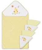 Spasilk 100% Cotton Hooded Terry Bath Towel with 4 Washcloths, Duck Yellow by Spasilk [並行輸入品]