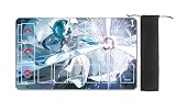 プレイマット 対戦専用タイプ ラバープレイマット 滑り止め 収納袋付き カードゲーム ポ ケカ60*35cm A11 (H)