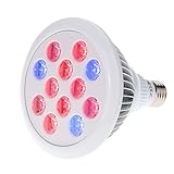 Tomshine 植物育成用LEDランプ　E27口金 12W/24W 12LEDs 　赤色9灯 青色3灯 LED植物育成ライト 水耕栽培ランプ 室内用 プラントライト 園芸 室内栽培ランプ 三つの波長