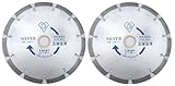 2枚セット 外径180mm 7インチ　ダイヤモンドブレード カッター 乾式 シルバー　穴径22mm(20リング付き)　プロ仕様 実績豊富！ (2)