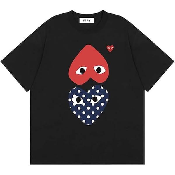Amazon.co.jp: [Play Comde Garson] T-Shirt Short Sleeve Red Heart