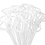 Asdays 風船スティック バルーンホルダー 100本 バルーンスティック 誕生日 結婚式 パーティー 飾り付け (40cm, 透明)