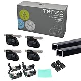 PIAA(ピア) 車用キャリア用品 Terzo テルッツォ 車種別ベースキャリアセット スクエアバータイプ ブラック ルーフレールタイプ ロック付 【トヨタ ランドクルーザープラド H21. 9~ 型式 GRJ.TRJ15#】 EF11BL + EB3 + TP11LC KIT7067T