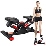 ステッパー 室内運動 足踏み 運動 室内運動 サイドステッパー 静音 有酸素運動 ステッパー エクササイズ フィットネス 耐荷重120kg 踏み台昇降 多機能脚トレーニング 健康 器具 (レッド)