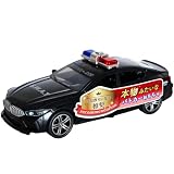 パトカー おもちゃ 音が鳴る 【幼児教室先生推奨】 車おもちゃ 『パトランプ点灯、サイレンが鳴る！ドアも開く！本物みたいなパトカー』 (ブラック)