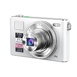GOWENIC 4Kデジタルカメラ、64MPコンパクトトラベルカメラ、3インチタッチスクリーン、5倍光学ズーム、HDフロントミラー、写真撮影用手ぶれ補正、初心者向け (白)