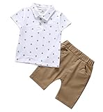 CXYP キッズ服 夏 男の子 上下セット poloシャツ 半袖 ハーフパンツ ボーイズ セットアップ カワイイ ゴムウエスト コットン 子供服 カジュアル 80cm 90cm 100cm 110cm