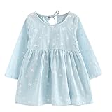 Domybest子供服 女の子 ワンピース キッズ服 ドレス 子供ドレス ガールズ トップス 長袖 柔らかい綿 星柄 プリンセスドレス 春 夏 秋　日常着 結婚式 発表会 入園式 入学式 卒園式 卒業