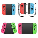 Fyoung 5 in 1 ハンドグリップコネクターパック Nintendo Switch Joy Con リストストラップ付き ゲームハンドルコネクター Joy Cons用
