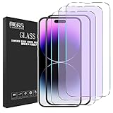 意匠良品【目に優しい! 3枚入り】iPhone15 ガラスフィルム iPhone16 ブルーライトカット 6.1インチ 国産AGCガラス使用 極薄 気泡なし 硬度9H 液晶保護フィルム ラウンドエッジ ゴリラガラス アイフォン15 強化ガラス 意匠良品 (いPhone15, 3枚セット ガイド枠付き ブルーライトカット)